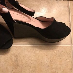 Black wedge with ankle strap